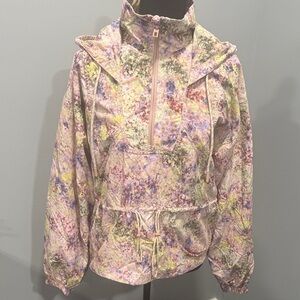 CALIA Hooded Pastel Print Windbreaker Jacket